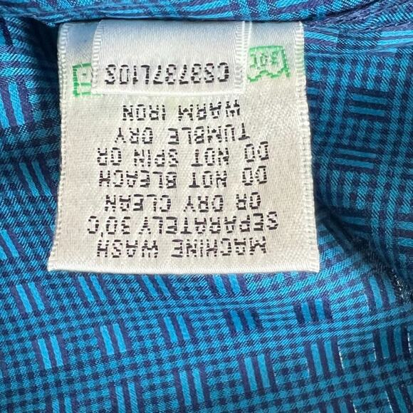 Bugatchi Shirt Mens XXL Shaped Fit Casual Button Up Blue Geometric L Sleeve NWT - Picture 7 of 10